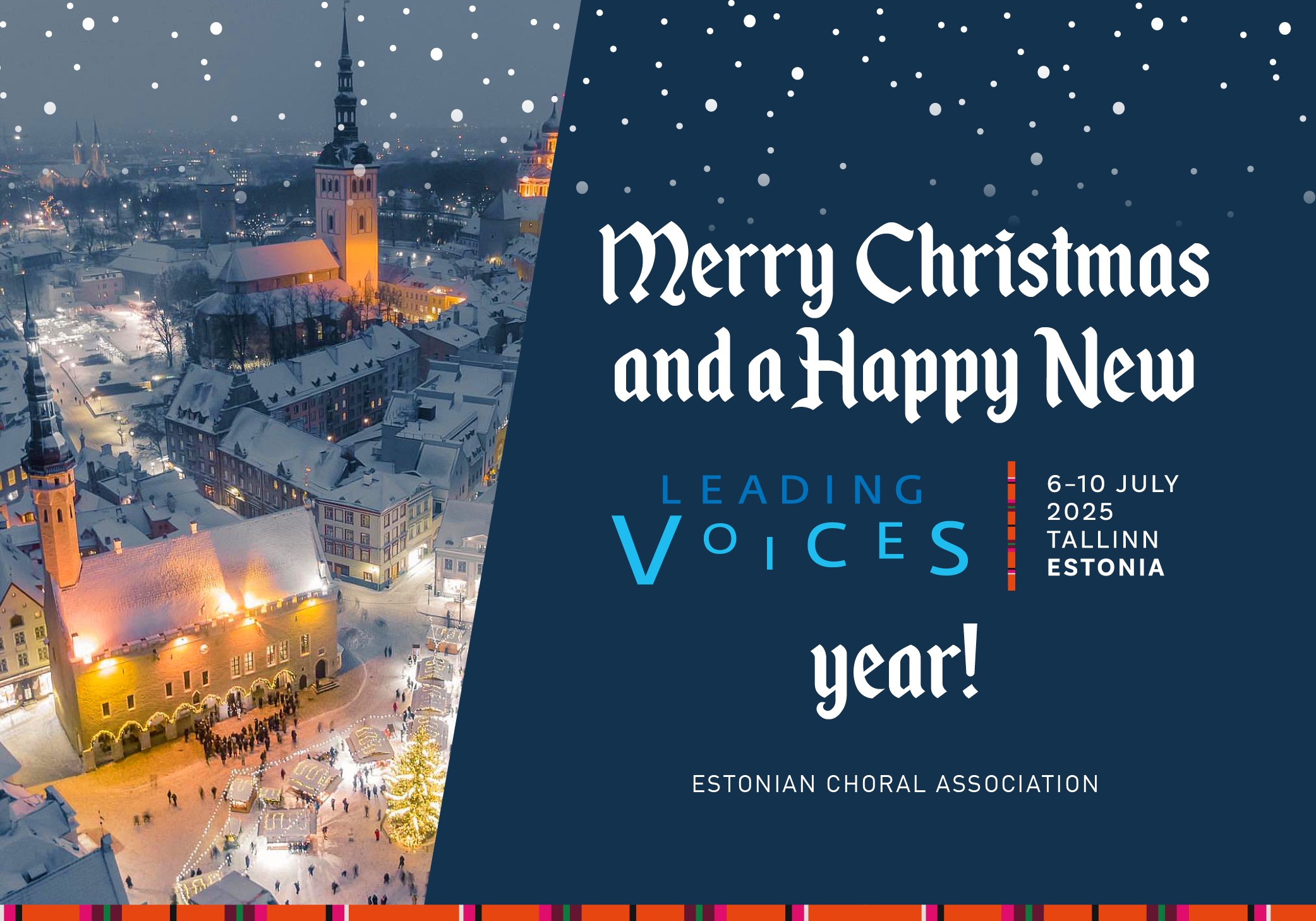 The office of Estonian Choral Association is closed for holidays from December 23, 2024 until January 1, 2025