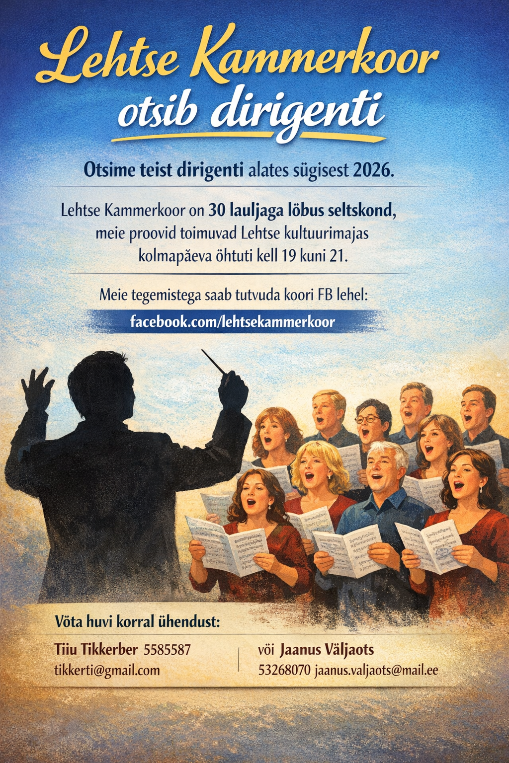 Lehtse Kammerkoor otsib dirigenti!